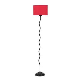 devansh Andre Black Cotton Shade Floor Lamp image 2