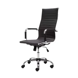 furniturstation Asha Study Chair With Headrest in Black Colour image 3