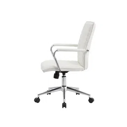 furniturstation Goris Leatherette Study Chair in White Colour image 3