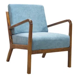 globally indian Solitude Accent Chair in Light Blue Colour image 2