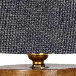 devansh Demina Grey Jute Table Lamp With Natural Wood Base image 3