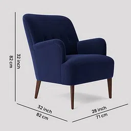 home lifestylez London Accent Chair in Navy Blue Colour image 4