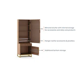 urban ladder Nina Solid Wood Dressing Table in Amber Walnut Finish image 4