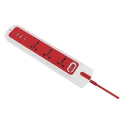 GM Lemoid 10 Amps 3 Sockets Surge Protector (Thermal Trip Technology, 3290, Red/White) image 4