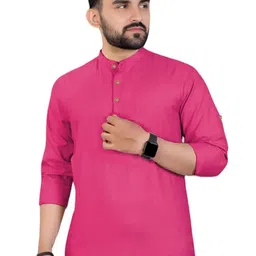 Go Stylish Band Collar Long Sleeves Straight Short Kurta-image-11