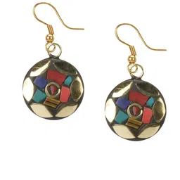 URBANELA Set Of 2 Gold-Plated Circular Drop Earrings image 3