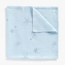 mothercare White & Blue Set of 3 Striped Blanket image 4