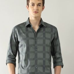 Arrow New York Men Slim Fit Spread Collar Geometric Printed Cotton Formal Shirt-picture-12