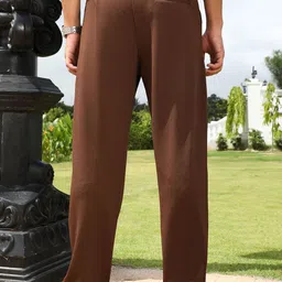 Campus Sutra Men Solid Low-Rise Comfort Loose Fit Pleated Trousers image 2
