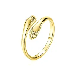 Teeragaj Set of 2 Gold-Plated Hug Finger Ring image 3