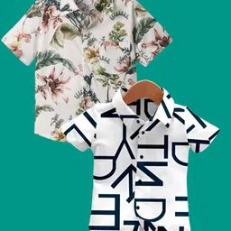 BAESD Pack Of 2 Boys Classic Floral Printed Casual Shirt-picture-15