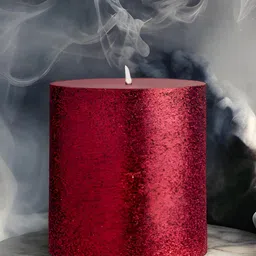 atorakushon Red 2 pieces Pillar Candle image 2