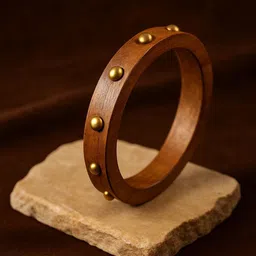 ATIBELLE Round Shaped Glossy Round Stone Studded Bangle-picture-37