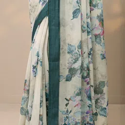 Libas Floral Printed Pure Georgette Saree image 2