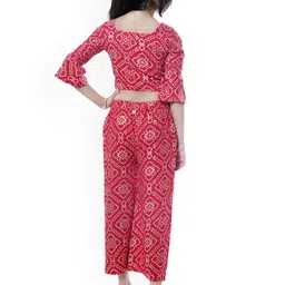 BAESD Girls Bandhani Printed Crop Top With Palazzo image 3