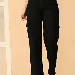 ADBUCKS Women Wide Leg High-Rise Stretchable Jeans-image-89