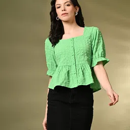 fuchsia PRETTY LOVING THING Women Self Design Regular Top image 1