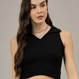 R.Code by The Roadster Life Co. Women Ribbed Fitted Crop Top-picture-33