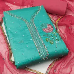 Rangtulika Ethnics Embroidered Unstitched Dress Material-picture-24