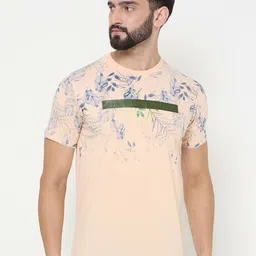 Duke Men Floral Printed Round Neck Cotton T-shirt-picture-33