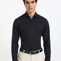 Tommy Hilfiger Men Slim Fit Spread Collar Solid Formal Shirt-image-24