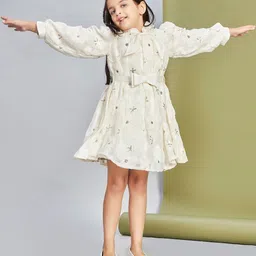 Peppermint Floral Print Bell Sleeve Fit & Flare Dress-picture-30