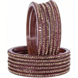 LLL FASHION Set Of 12 Stone Studded Bangles-image-1