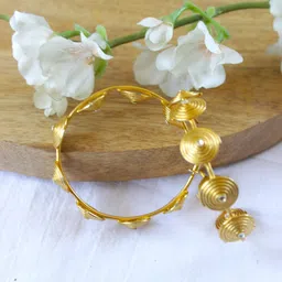 THE BLING GIRLL Gold Plated Artificial Stones Studded Classic Hoop Earrings image 4