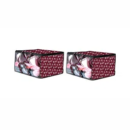 Stylista Red & White 2 Pieces Printed Waterproof Storage Bag Organisers With Zip-picture-13