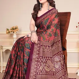 SUPERLAXMI Floral Printed Pure Chiffon Saree image 2