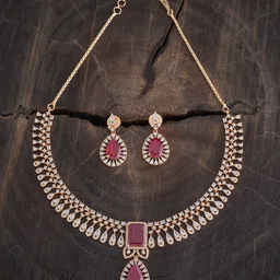 Kushal's Fashion Jewellery Gold-Plated Cubic Zirconia Studded Jewellery Set-picture-17