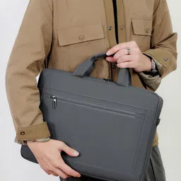 StyleCast Men Solid Laptop Bag With Detachable Sling Strap image 3