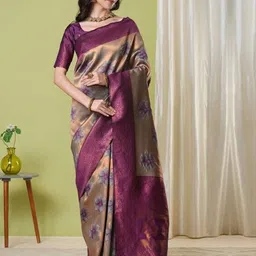 HI FI NX Women Floral Embroidery Banarsi Saree-picture-11