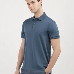 Tommy Hilfiger Men Solid Polo Collar Cotton T-shirt image 4
