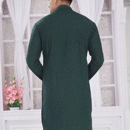 PulseIQ Men Embroidered Thread Work Cotton Kurta image 4