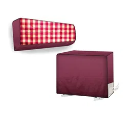 The Furnishing Tree Maroon Printed Air Conditioner Cover-picture-10