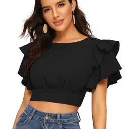 Fashion Care Round Neck Crop Top image 1