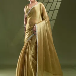 all about you Zari Border Beads and Stones Saree image 5