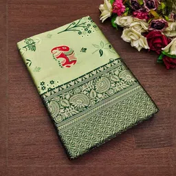 Vovar Ethnic Motifs Woven Design Zari Saree With Blouse Piece-image-34