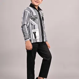 BAESD Boys Striped Long Sleeves Shirt With Trouser & T-Shirt image 2