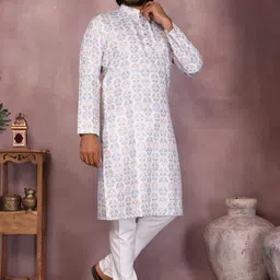 Dinesh Ethnic Traditional Wear Men Ethnic Motifs Printed Pure Cotton Kurta with Churidar-picture-10