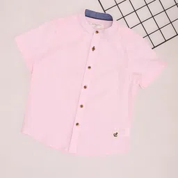 Pantaloons Junior Boys Band Collar Solid Cotton Casual Shirt-picture-28