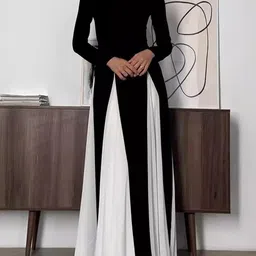 miss mosa by akanksha Alamode By Akanksha Women Beige Desbo Statement Formal Maxi Dress-picture-23