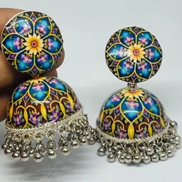 szn Printed Jhumki Dome Shape Earring-picture-35