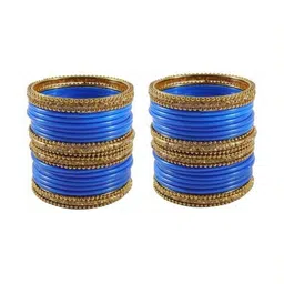 Only Offers Set Of 40 Turquoise Blue Glass Artificial Stones & Beads Bangle image 2