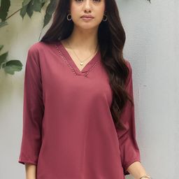 Anouk Rustic V-Neck Crepe Top-picture-43