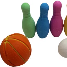 neoinsta shopping 8pc sports erasers in a set for kids Non-Toxic Eraser image 3