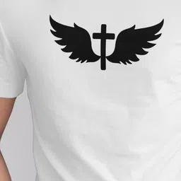 Seekbuylove Men Angel Wings Printed Bio Finish T-shirt image 4