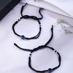 Anouk Women Set of 2 Evil Eye Adjustable Anklets-image-33