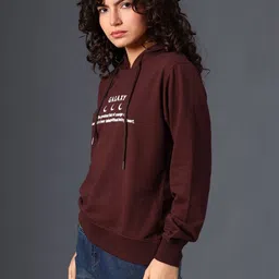 LIMEROAD Women Printed Hooded Sweatshirt image 4